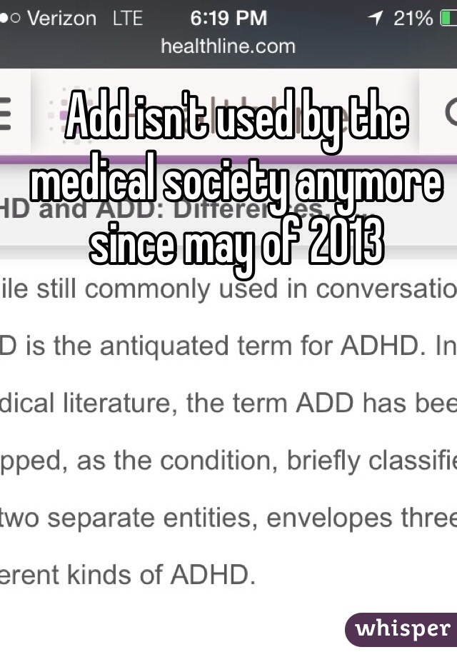 Add isn't used by the medical society anymore since may of 2013