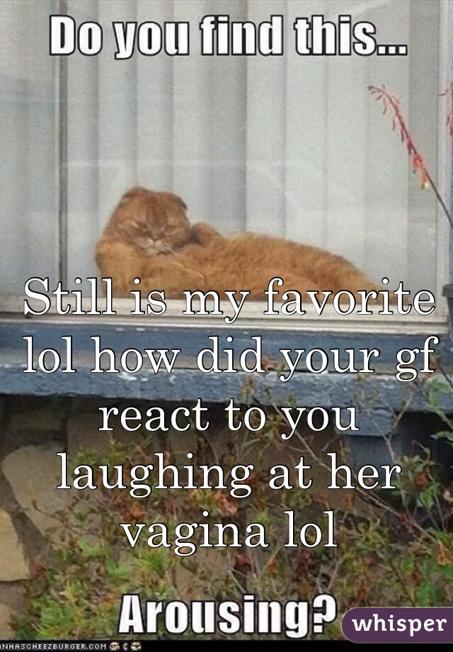 Still is my favorite lol how did your gf react to you laughing at her vagina lol