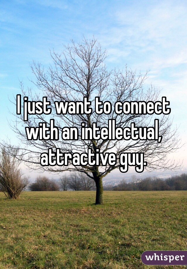 I just want to connect with an intellectual, attractive guy.