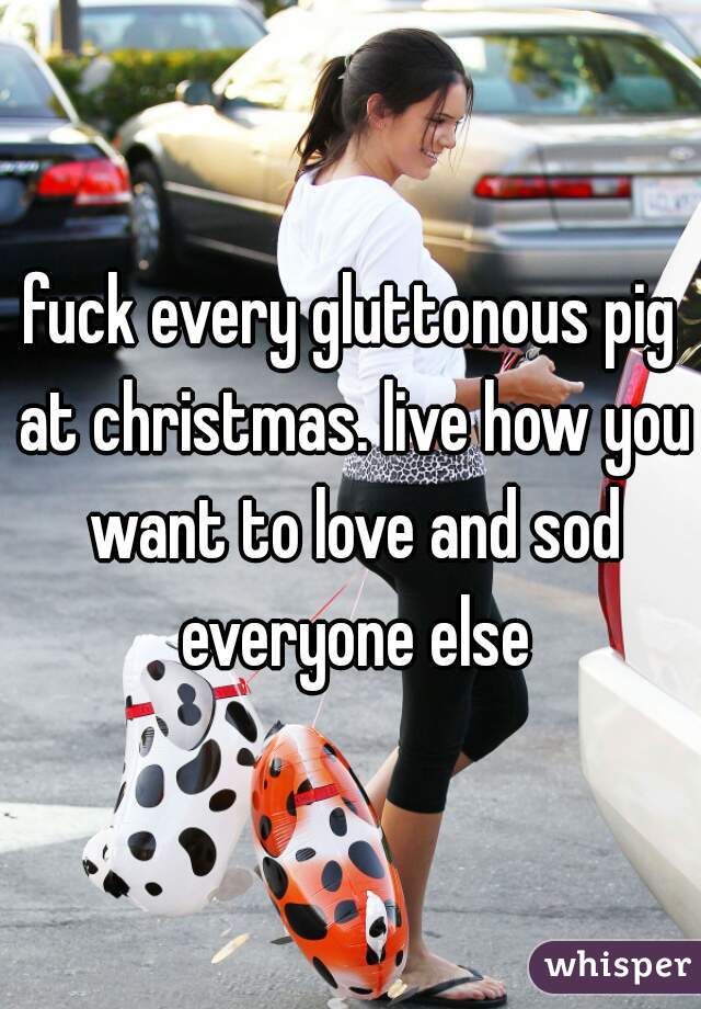 fuck every gluttonous pig at christmas. live how you want to love and sod everyone else