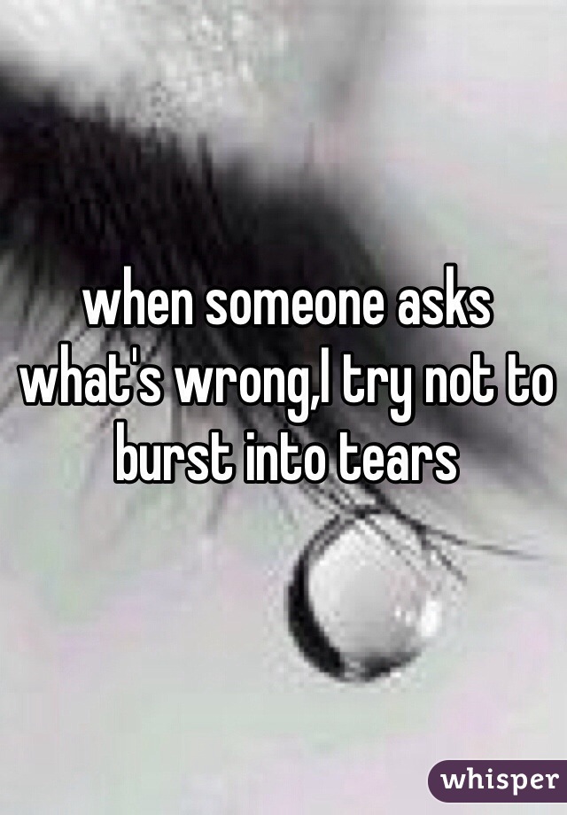 when someone asks what's wrong,I try not to burst into tears