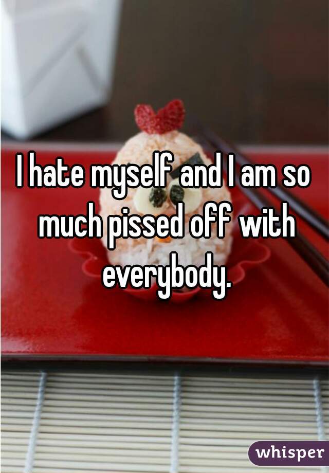 I hate myself and I am so much pissed off with everybody.