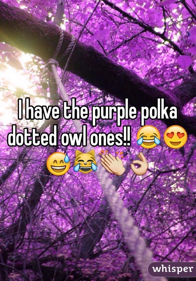 I have the purple polka dotted owl ones!! 😂😍😅😹👏👌