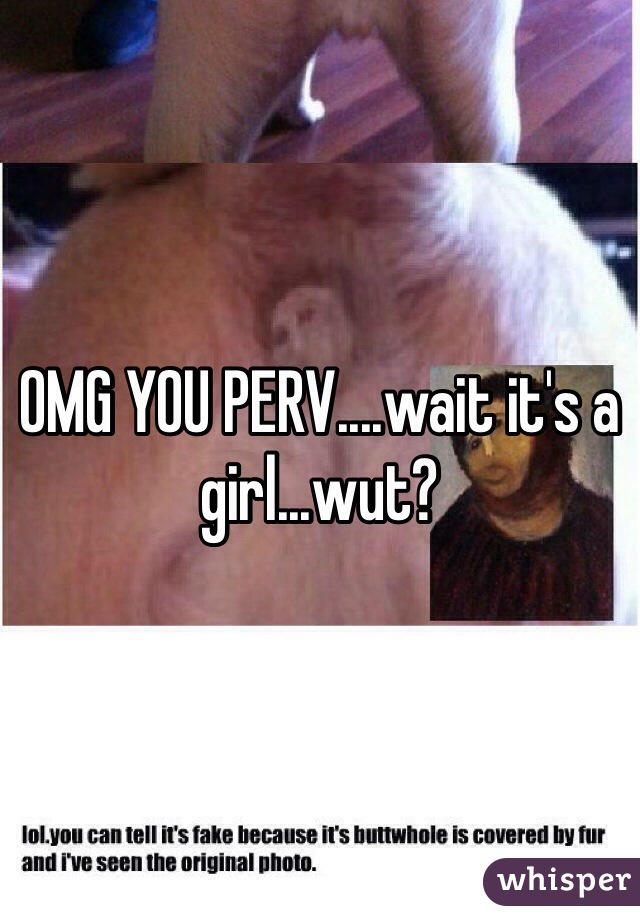 OMG YOU PERV....wait it's a girl...wut?