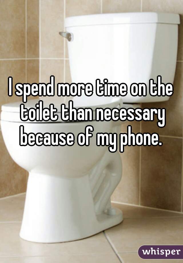 I spend more time on the toilet than necessary because of my phone. 