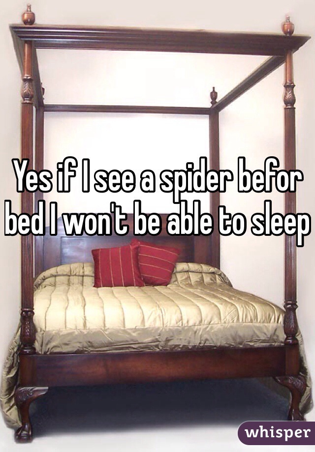 Yes if I see a spider befor bed I won't be able to sleep 