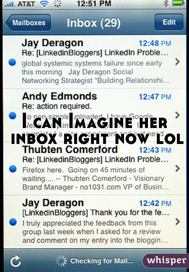 I can Imagine her inbox right now lol
