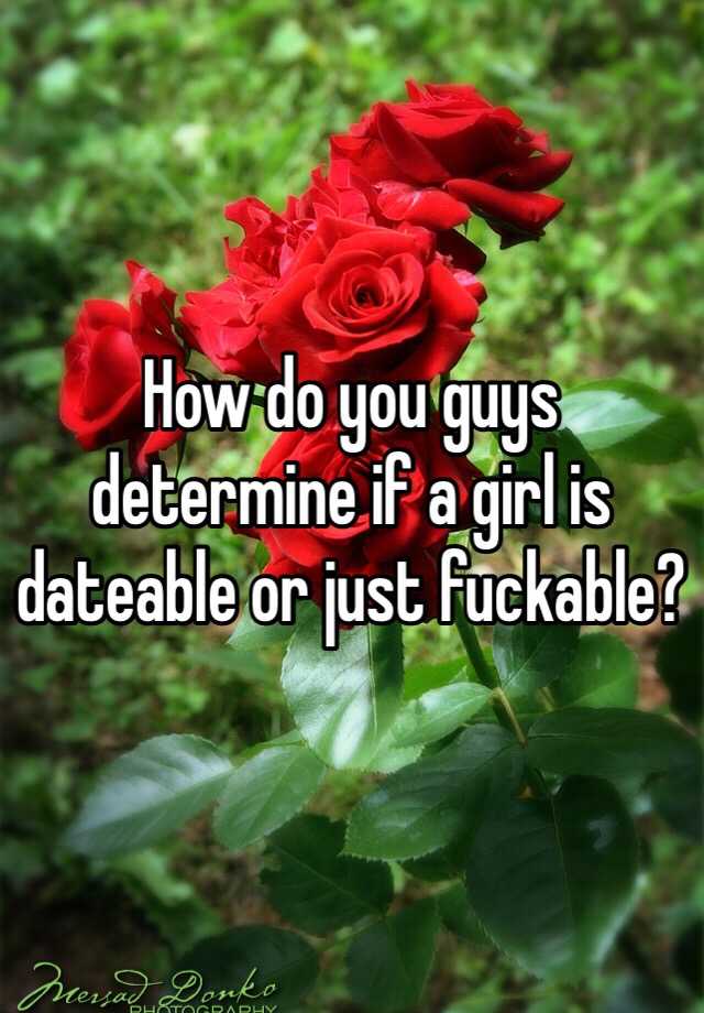 how-do-you-guys-determine-if-a-girl-is-dateable-or-just-fuckable