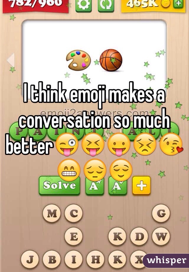 I think emoji makes a conversation so much better😜😝😛😣😘😁😔😌