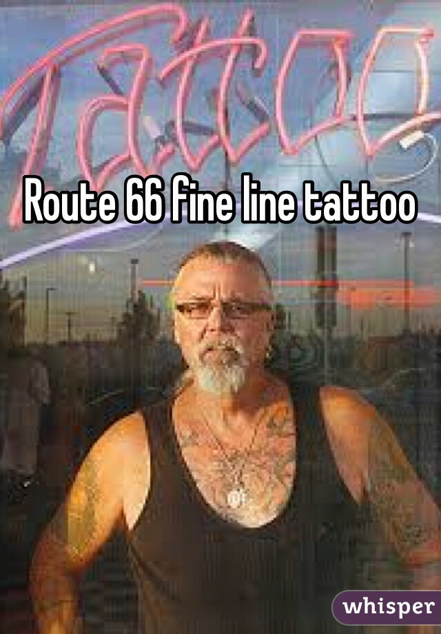 Route 66 fine line tattoo