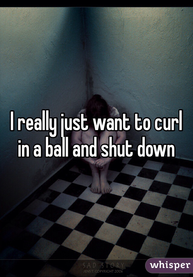 I really just want to curl in a ball and shut down 