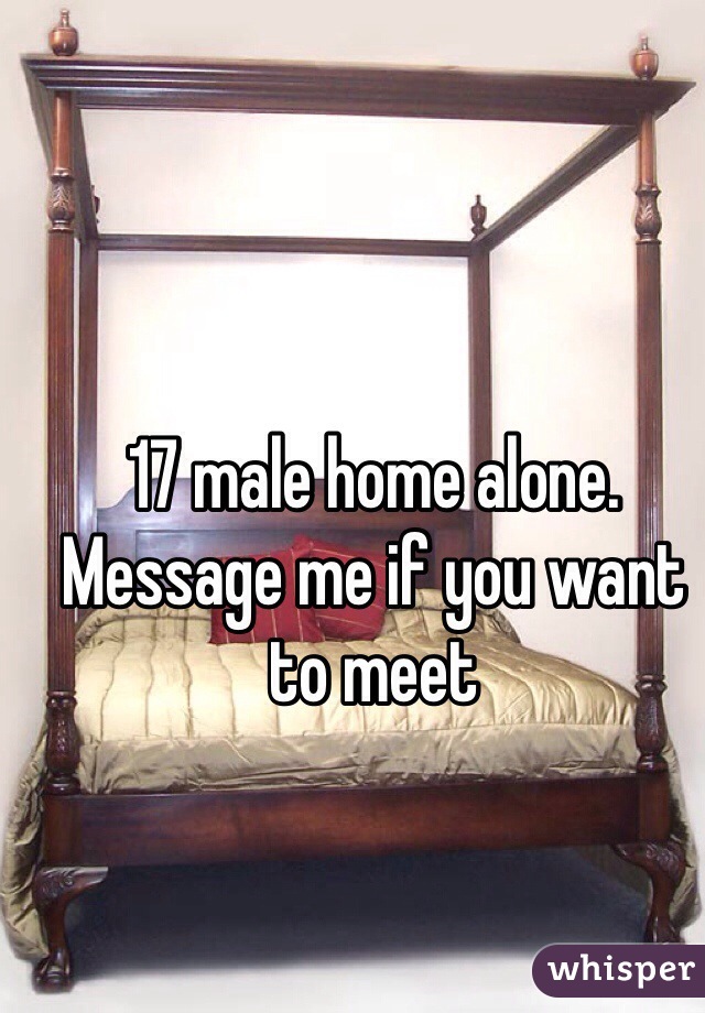 17 male home alone. Message me if you want to meet