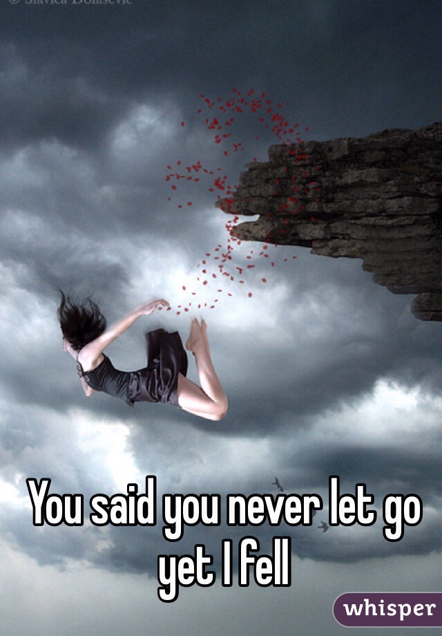 You said you never let go yet I fell