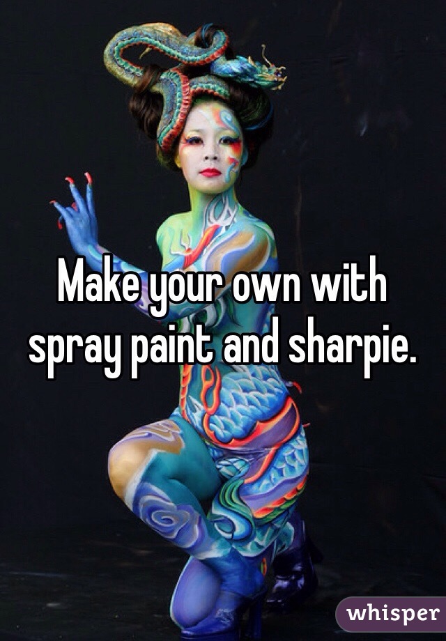 Make your own with spray paint and sharpie. 