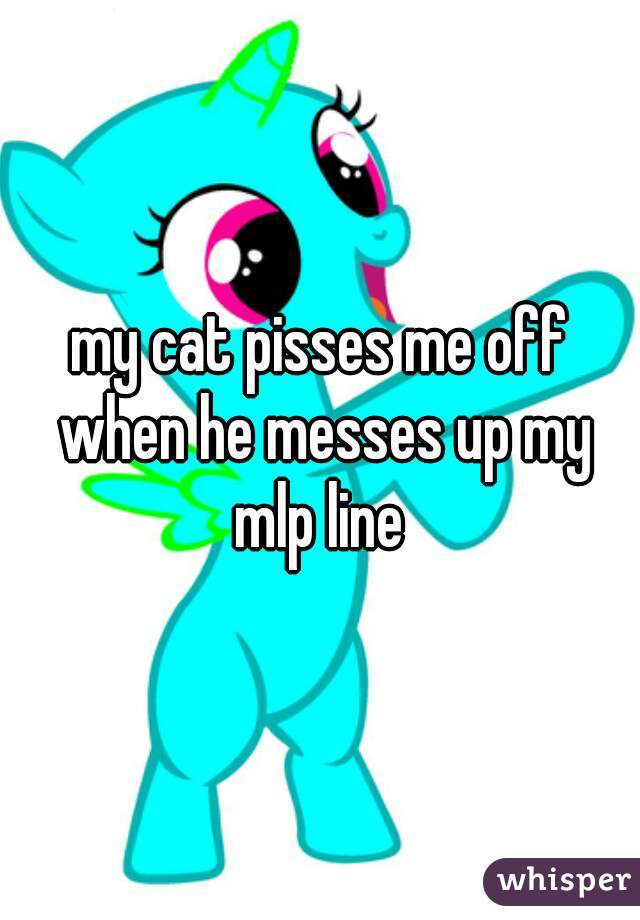 my cat pisses me off when he messes up my mlp line 