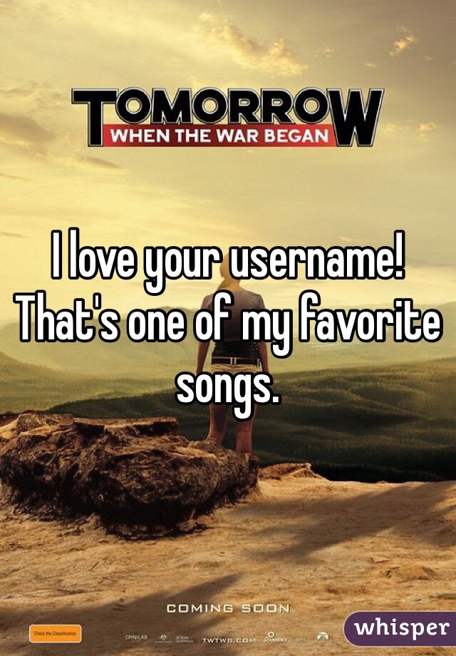 I love your username! That's one of my favorite songs. 