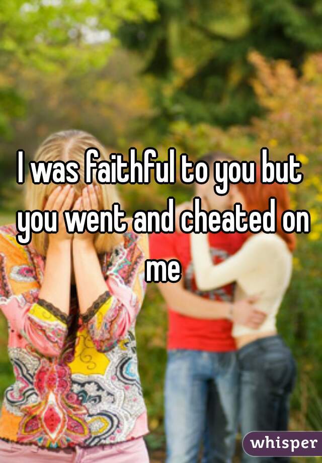 I was faithful to you but you went and cheated on me