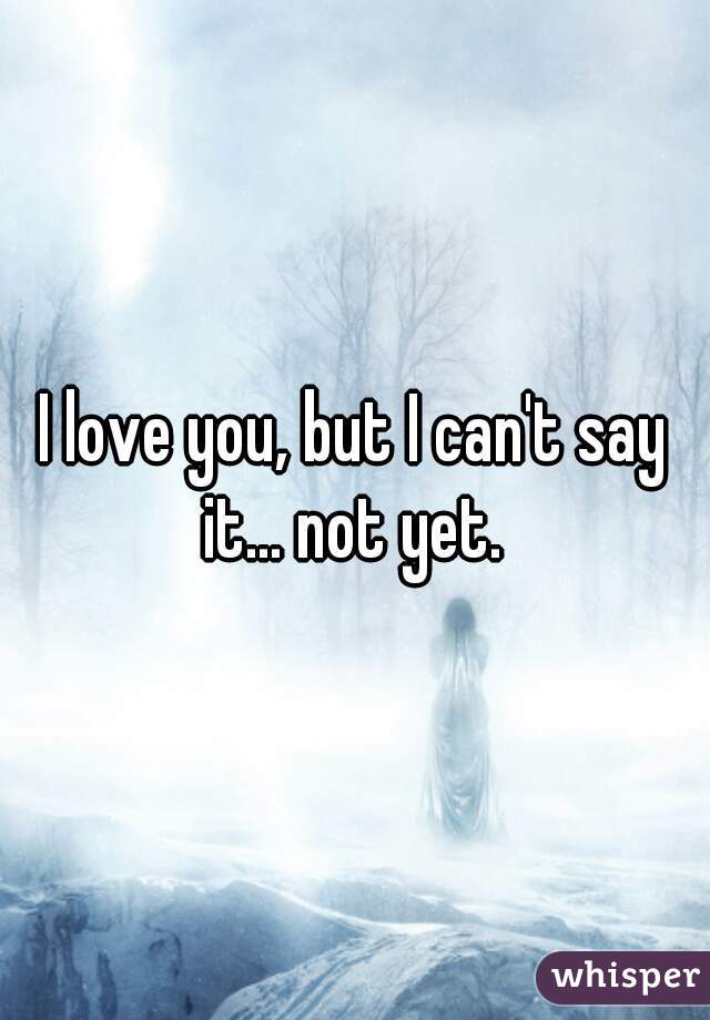 I love you, but I can't say it... not yet. 