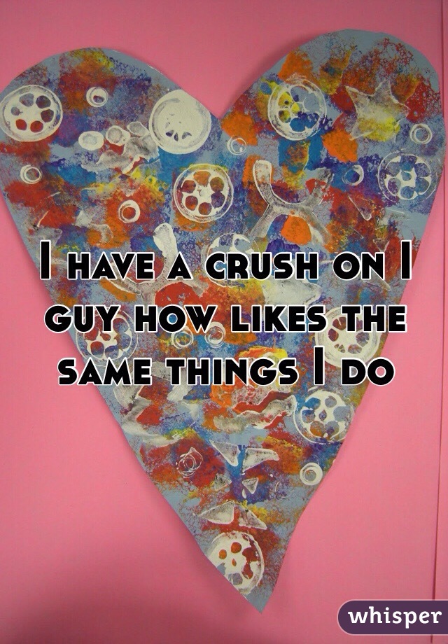 I have a crush on I guy how likes the same things I do