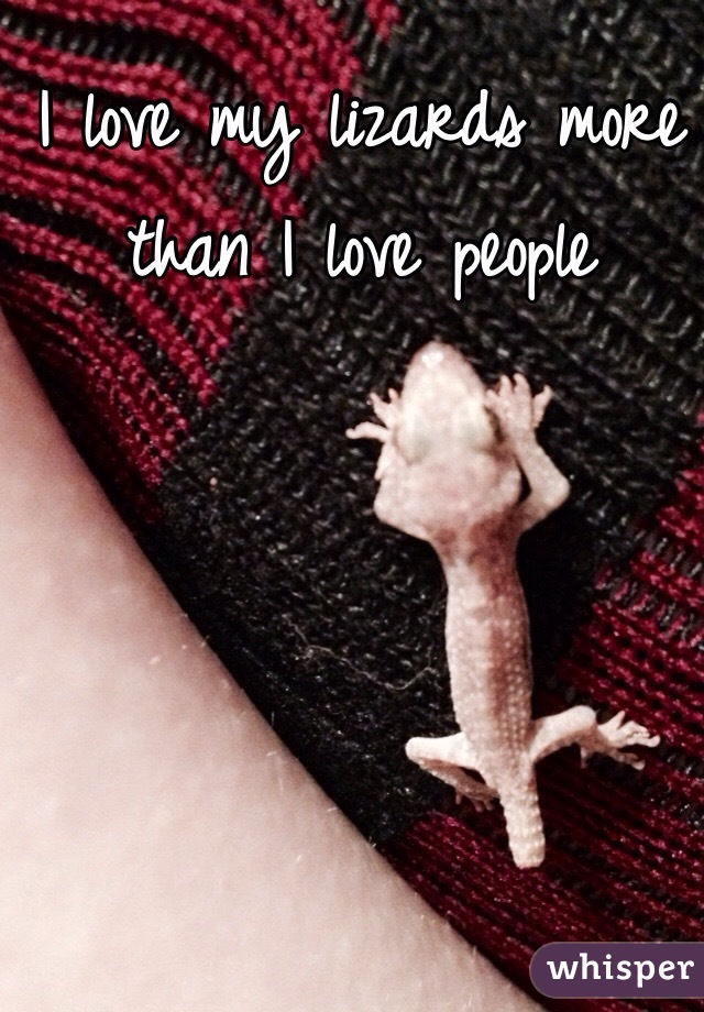 I love my lizards more than I love people