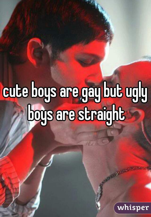cute boys are gay but ugly boys are straight