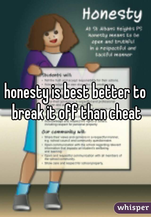 honesty is best better to break it off than cheat