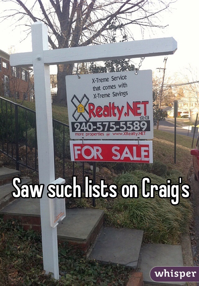 Saw such lists on Craig's