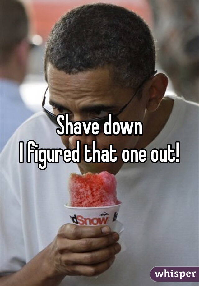 Shave down
I figured that one out!