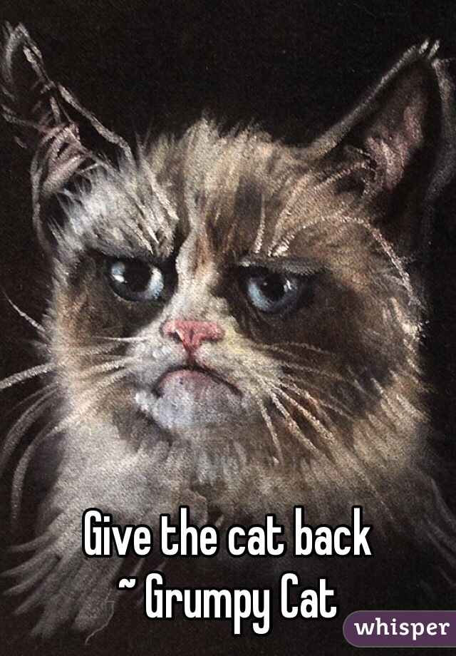

Give the cat back
~ Grumpy Cat
