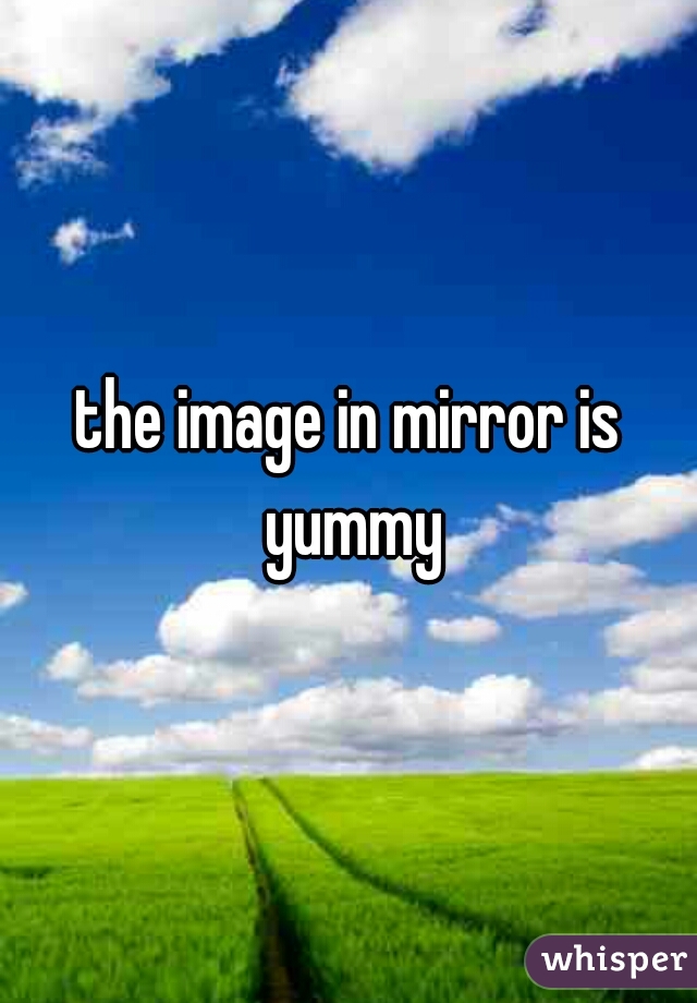 the image in mirror is yummy
