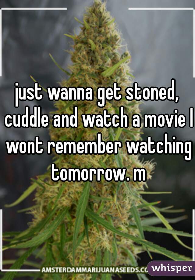 just wanna get stoned, cuddle and watch a movie I wont remember watching tomorrow. m