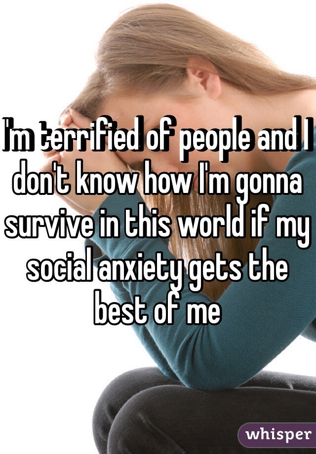 I'm terrified of people and I don't know how I'm gonna survive in this world if my social anxiety gets the best of me 