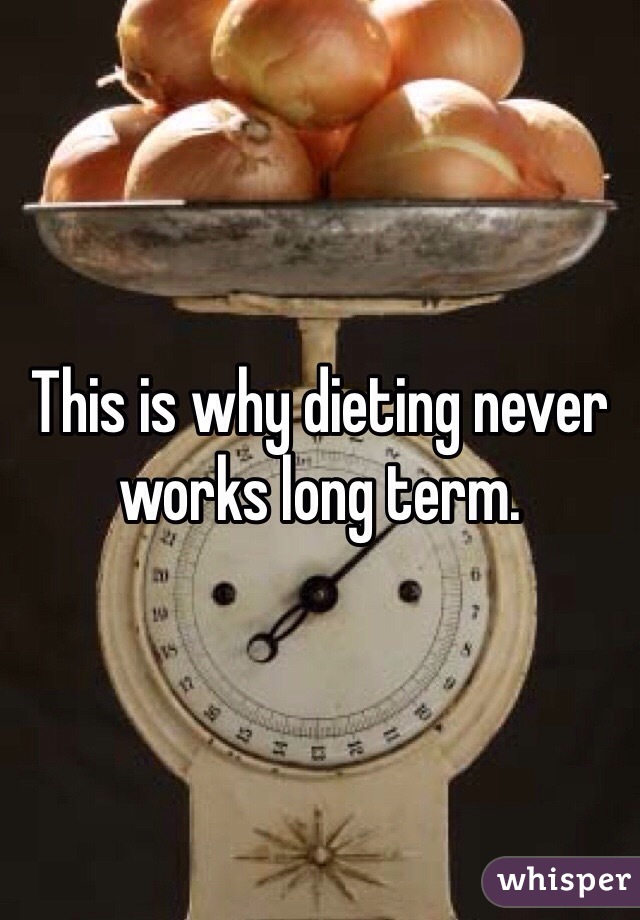 This is why dieting never works long term. 