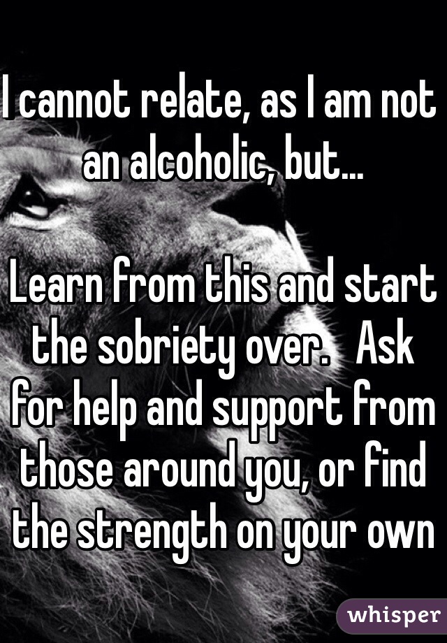 I cannot relate, as I am not an alcoholic, but...

Learn from this and start the sobriety over.   Ask for help and support from those around you, or find the strength on your own