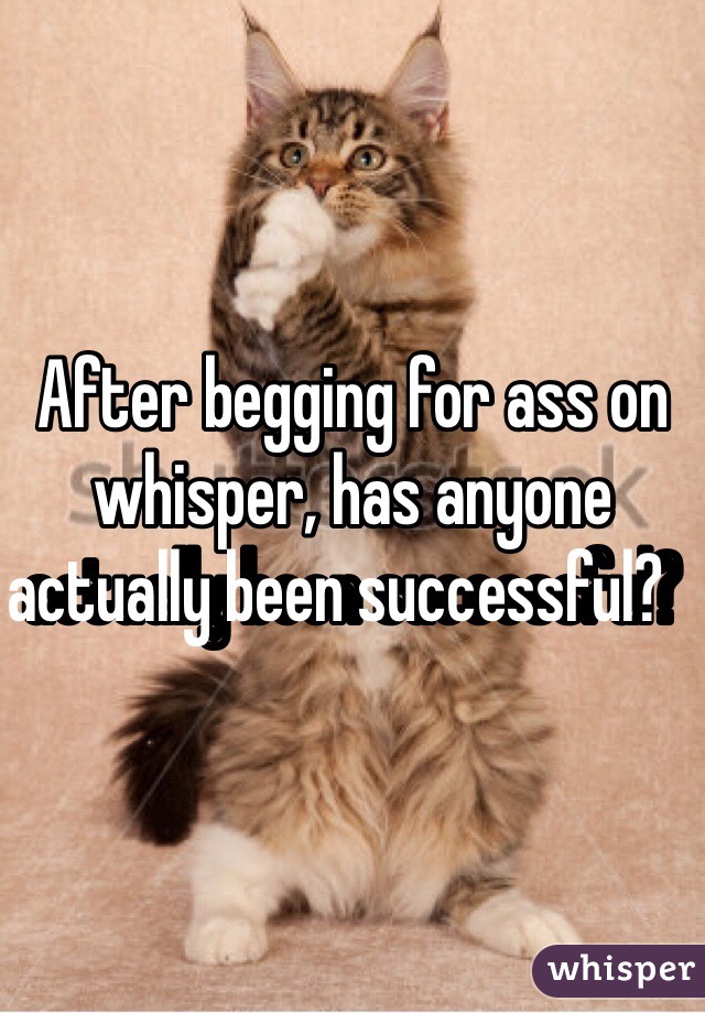 After begging for ass on whisper, has anyone actually been successful?    