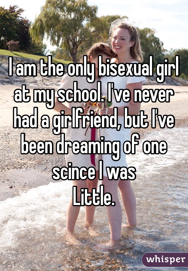 I am the only bisexual girl at my school. I've never had a girlfriend, but I've been dreaming of one scince I was
Little. 