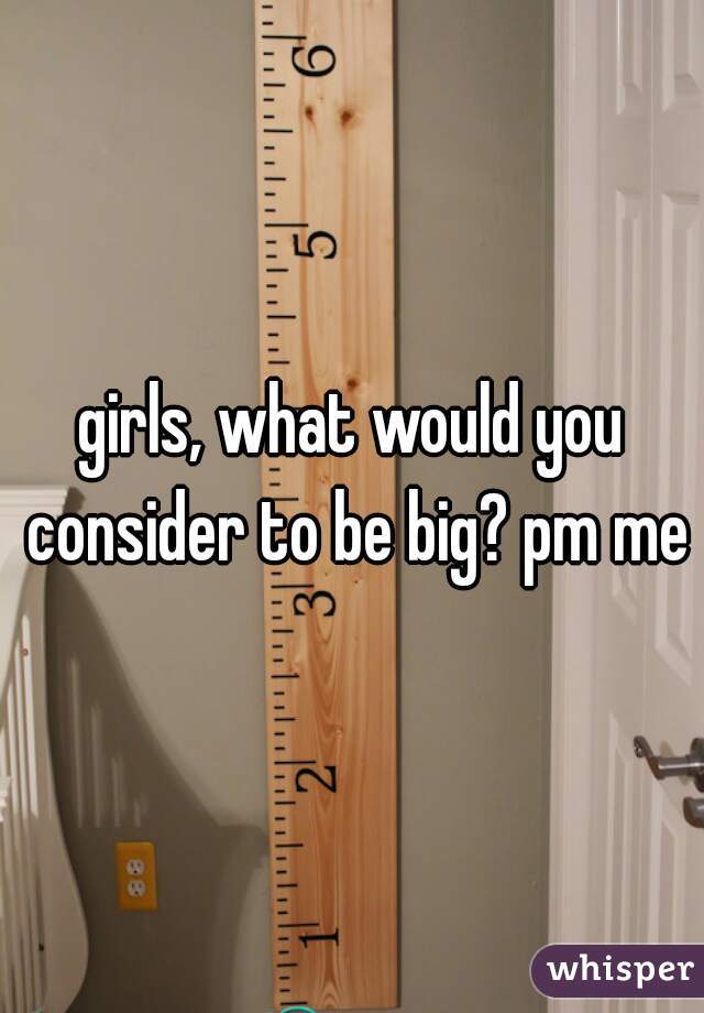 girls, what would you consider to be big? pm me