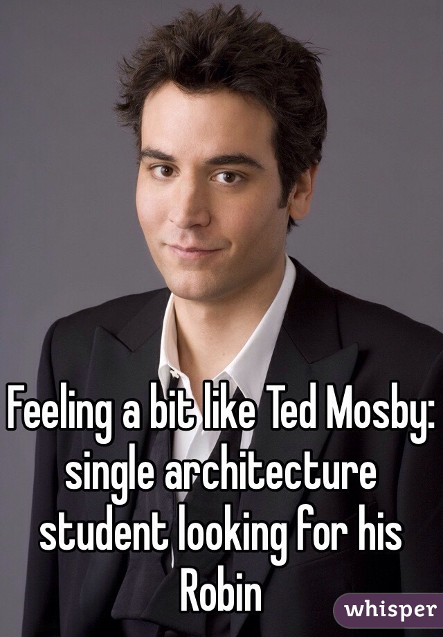 Feeling a bit like Ted Mosby: single architecture student looking for his Robin