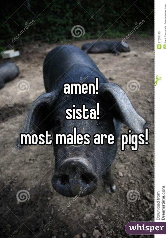 amen! 
sista!
 most males are  pigs!