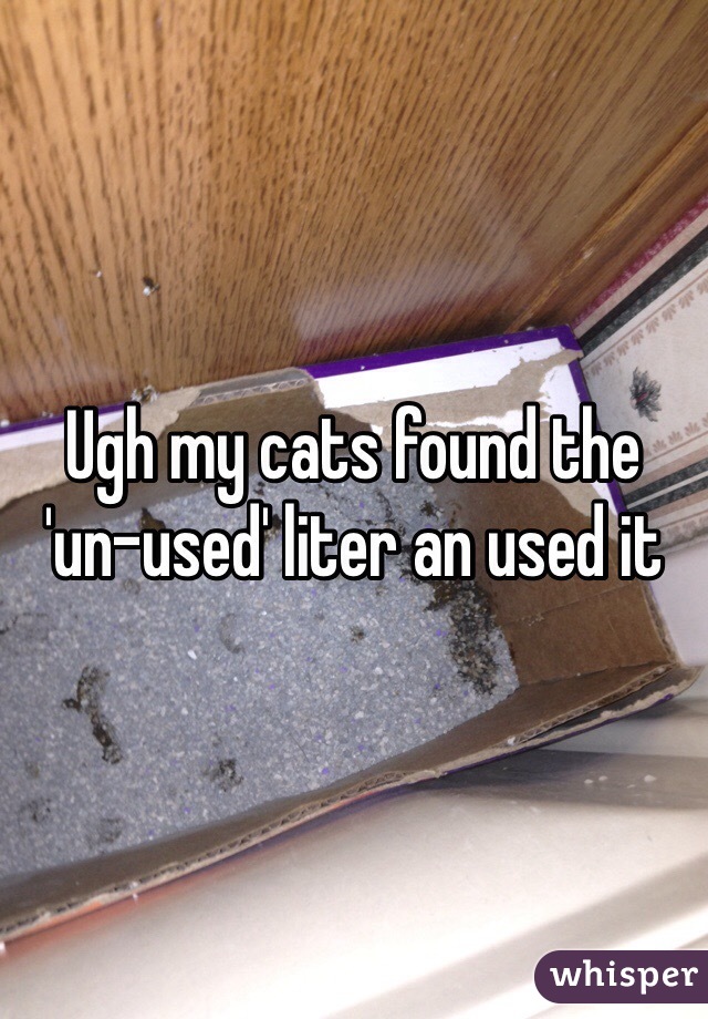 Ugh my cats found the 'un-used' liter an used it 