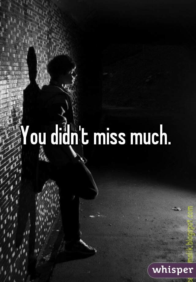 You didn't miss much. 