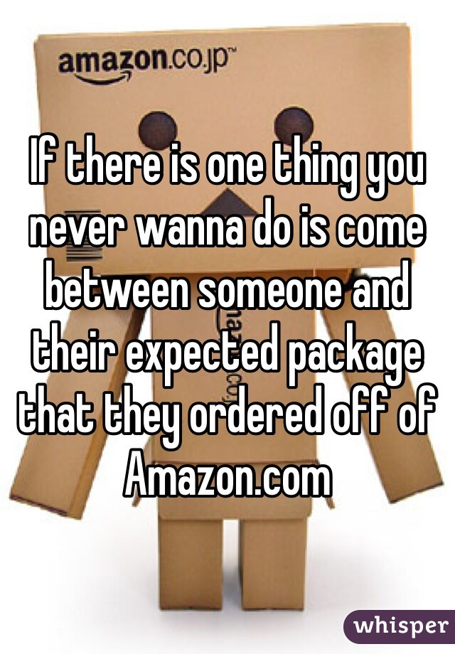 If there is one thing you never wanna do is come between someone and their expected package that they ordered off of Amazon.com