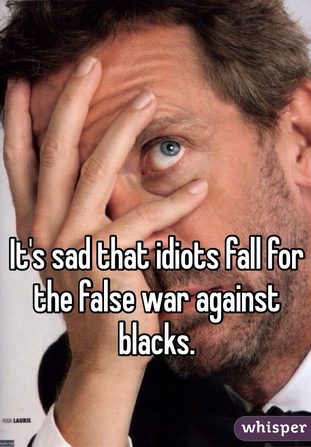 It's sad that idiots fall for the false war against blacks.  