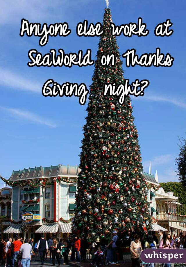 Anyone else work at SeaWorld on Thanks Giving  night? 