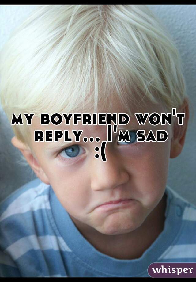 my boyfriend won't reply... I'm sad :(