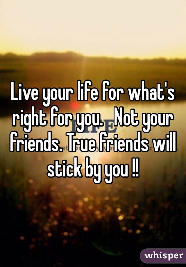 Live your life for what's right for you.   Not your friends. True friends will stick by you !!