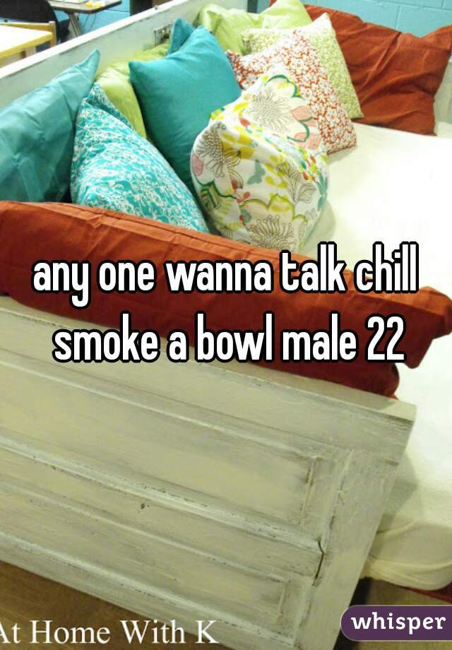 any one wanna talk chill smoke a bowl male 22