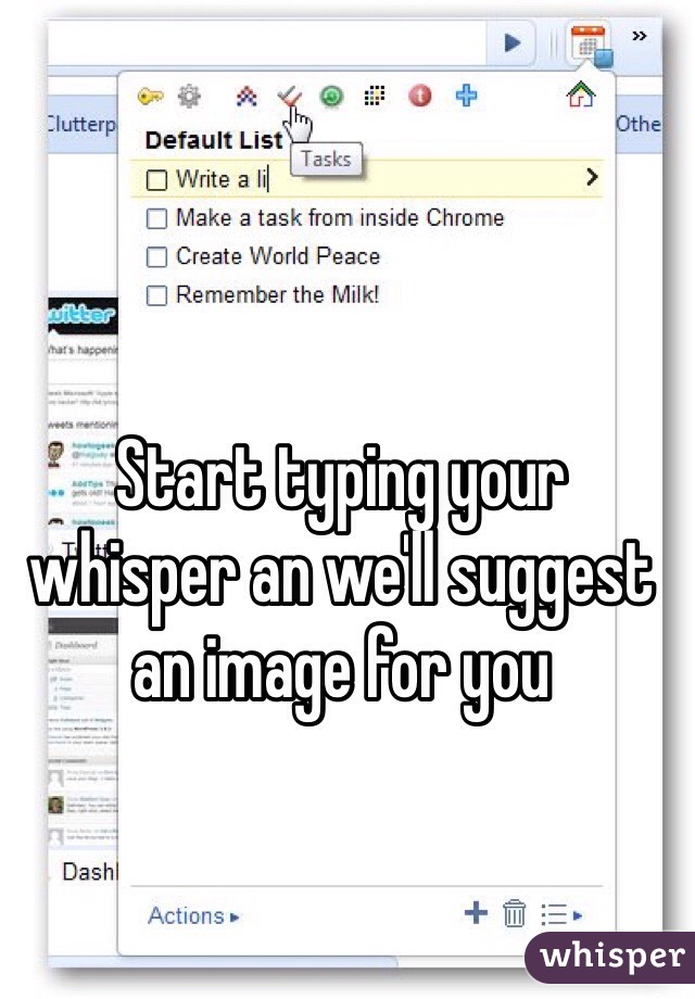 Start typing your whisper an we'll suggest an image for you