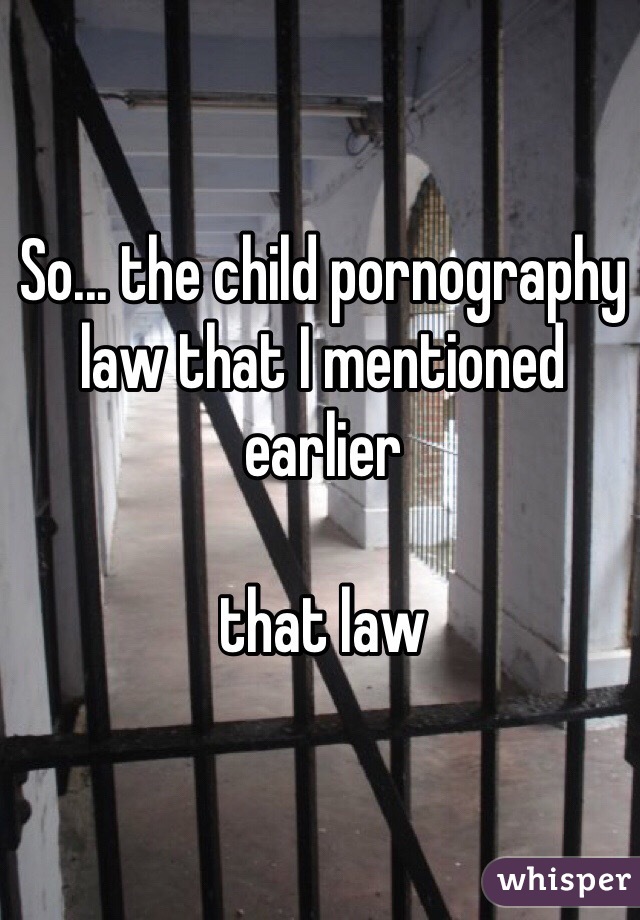 So... the child pornography law that I mentioned earlier

that law