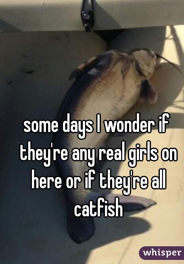 some days I wonder if they're any real girls on here or if they're all catfish